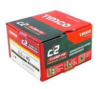 Timco C2 Clamp-Fix Multi-Purpose Premium Countersunk Gold Woodscrews 5.0 x 40mm (200 Box)