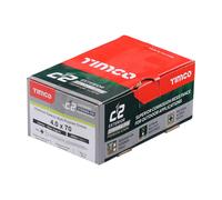 Timco C2 Exterior Strong-Fix - Pz - Double Countersunk With Ribs - Twin-Cut - Silver Box 200 40070C2SBX