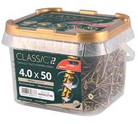 Timco 40050C2TUB C2 Strong-Fix Multi-Purpose Premium Screws - Pz - Double Countersunk - Yellow 4.0 X 50 Tub 800
