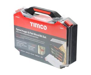 Timco - Carpenter's Speed Auger & Flat Wood Bit Kit (Size 5Pcs - 5 Pieces)
