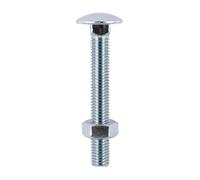TIMco Carriage Bolt & Hex Nut M8 x 130mm BZP - Bag of 30