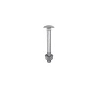 Timco Carriage Bolts DIN603, Hex Full Nuts DIN934 & Form A DIN125-A Washer Exterior Silver - M12 x 75 (10 Pack)