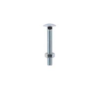 Timco Carriage Bolts DIN603 & Hex Full Nuts DIN934 Silver - M8 x 80 (50 Pack)