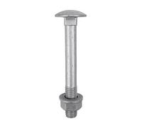 Timco - Carriage Bolts Hex Nuts & Form A Washers - Dome - Exterior - Silver (Size M12 X 130 - 10 Pieces)