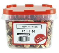 TIMco CDRT Disc Rivets 20 x 1.5 - Copper (Tub of 1000)