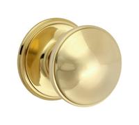 Timco Centre Door Knob, Solid Brass - Polished Brass