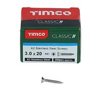 TIMCO Classic Multi-Purpose Screws - 3.0 x 20 - A2 Stainless Steel - Box of 200