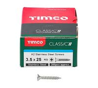 Timco 35025CLASS Classic Multi-Purpose Screws - Pz - Double Countersunk - A2 Stainless Steel 3.5 X 25 Box 200