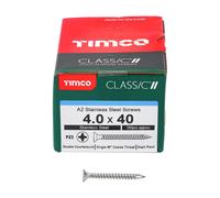 TIMCO Classic Multi-Purpose Screws - 4.0 x 40 - A2 Stainless Steel - Box of 200