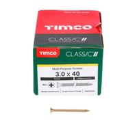 TIMCO Classic Multi-Purpose Screws - PZ - Double Countersunk - 3.0 x 40 - Gold - Box of 200