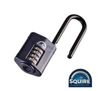 Timco Combination Padlock Squire Lock Code Steel Security Long Shackle 50-60mm