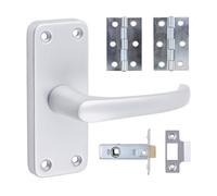 Timco Contract Lever Latch Door Pack, Satin Aluminium, 103X40mm