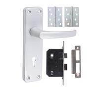 Timco Contractors 3L Lock Door Pack Internal External Satin Aluminium 154x40
