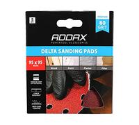 TIMCO Delta Sanding Pads - 80 Grit Red - 95 x 95mm - Compatible with Most Leading Brands of oscillating Multi-Tools