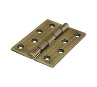 Timco Double Phosphor Bronze Washered Brass Hinges Antique Brass - 102 X 75
