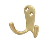 Timco - Double Robe Hook - Polished Brass (Size 47 X 24mm - 1 Each)