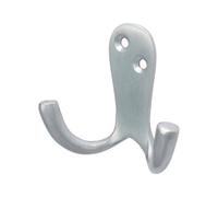 Timco - Double Robe Hook - Satin Chrome (Size 47 X 24mm - 1 Each)