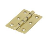 Timco - Double Steel Washered Hinges - Solid Brass - Polished Brass (Size 76 X 50 - 2 Pieces)
