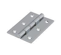 Timco - Double Steel Washered Hinges - Solid Brass - Polished Chrome (Size 76 x 50-2 Pieces)