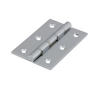 Timco - Double Steel Washered Hinges - Solid Brass - Polished Chrome (Size 76 X 50 - 2 Pieces)