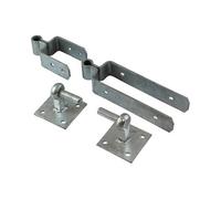 Timco Double Strap Gate Hinge Set With Hook On Plate Hot Dipped Galvanised - 600mm