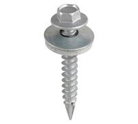 Timco DS25W16B Metal Construction Thin Sheet Metal To Timber Screws - Hex - Epdm Washer - Slash Point - Exterior - Silver Organic 6.3 X 25 Box 100