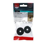 TIMCO PVC Door Stops 21 x 32mm - Black (Pack of 2)