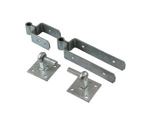 Timco DSFH600G Double Strap Hinge Set With Hook On Plate - Hot Dipped Galvanised 600Mm Plain Bag 1