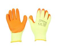 Timco - Eco-Grip Gloves - Crinkle Latex Coated Polycotton - Multi Pack (Size Medium - 12 Pieces)