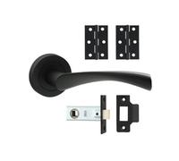 Timco - Edleston Lever On Rose Door Pack - Matt Black (Size Mixed - 1 Each)