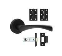 Timco Edleston Lever On Rose Door Pack - Matt Black (Size Mixed - 1 Each) Timco Black