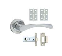 Timco Edleston Lever On Rose Door Pack - Polished Chrome in Silver Timco Silver