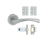 Timco Edleston Lever On Rose Door Pack - Satin Chrome (Size Mixed - 1 Each) in Silver Timco Silver