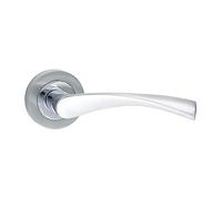 Timco - Edleston Lever On Rose Handles - Polished & Satin Chrome (Size 51mm - 2 Pieces)