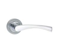 Timco - Edleston Lever On Rose Handles - Polished & Satin Chrome (Size 51mm - 2 Pieces)