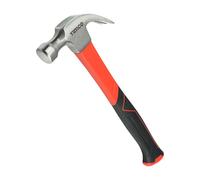 TIMCO Fibreglass Claw Hammer, Curved Single Piece High Strength Anti-Shock Smooth Face Hammer - 16oz