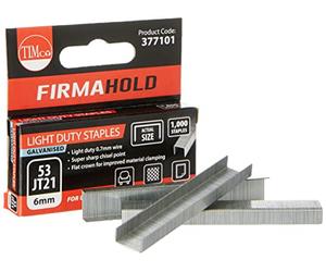 TIMCO FirmaHold Light Duty Staples - Chisel Point - Galvanised - 6mm