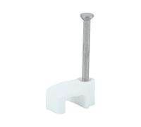 Timco - Flat Cable Clips - White (Size To Fit 1.0mm - 100 Pieces)