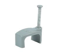 Timco Flat & Twin Cable Clips Grey - To fit 10.0mm (100 Pack)