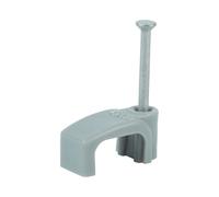 Box 100 - Flat & Twin Cable Clips - Grey to fit 4.0mm