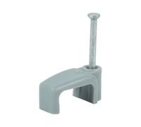 Timco - Flat Twin & Earth Cable Clips - Grey (Size To Fit 6.0mm - 100 Pieces)