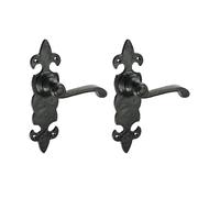 Timco - Fleur De Lys Ornate Lever Latch Handles - Antique Black (Size 195 x 55 - 2 Pieces) Timco Black