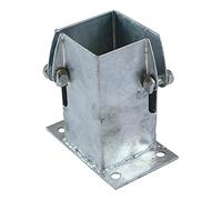 TIMCO Flush Fit Bolt Down Post Support Shoe Bolt Secure Hot Dipped Galvanised - 100mm