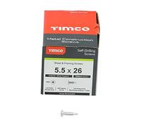 TIMco FP26 PH2 Philips Pancake Head Self-Drilling Screw 5.5 x 26 - Silver Ruspert (Box of 500)