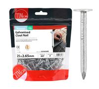 Timco Galvanised Clout Nails - 25 x 2.65 (0.5 Kilogram Pack)