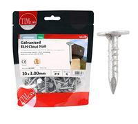 TIMCO Galvanized ELH Clout Nails - 30 x 3.00 - Extra Clamping - Perfect for Fitting Roofing Felt and plasterboard - 0.5kg Bag - Silver