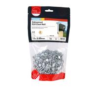 TIMCO Galvanized ELH Clout Nails - 13 x 3.00 - Extra Clamping - Perfect for Fitting Roofing Felt and plasterboard - 1kg Bag - Silver