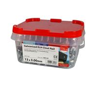 TIMCO Galvanized ELH Clout Nails - 13 x 3.00 - Extra Clamping - Perfect for Fitting Roofing Felt and plasterboard - 2.5kg Tub - Silver
