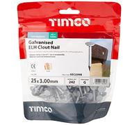 TimCo GEC25MB Galvanized ELH Clout Nails 25 x 3.00 - (0.5kg Bag), Silver