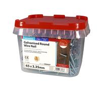 Round Wire Nails - Galvanised (Size 65 x 3.35 - 2.5 Kilograms) Timco Silver One Size
